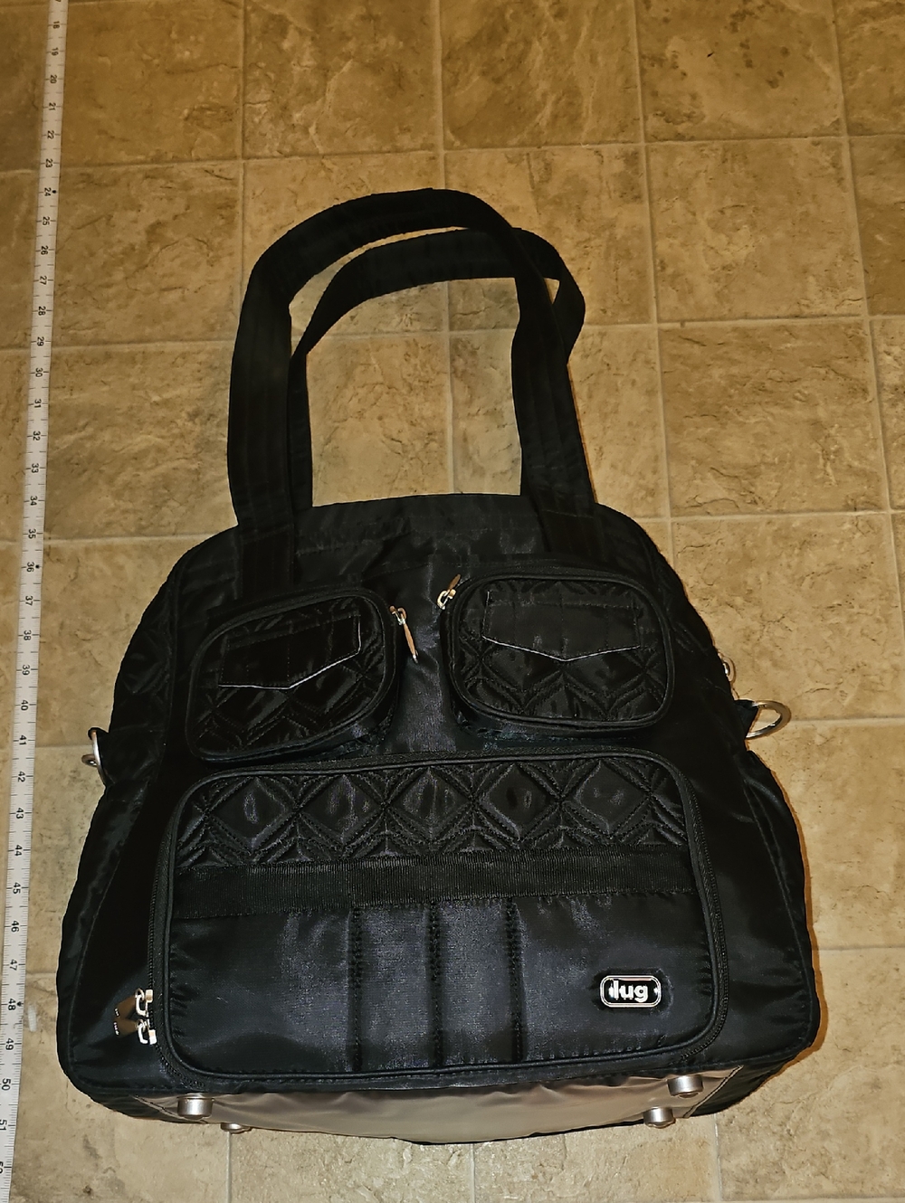 Lug Black Quilted Tote Bag with Multiple Pockets - Legacy Puddle Jumper Tote